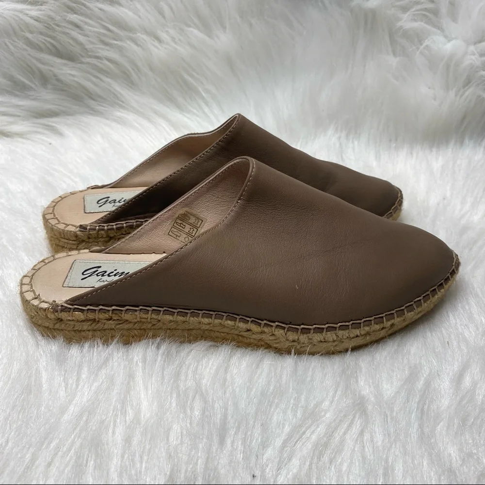 Gaimo Espadrilles Leather Almond Toe Mules Sandals Size EU37 US 6.5 - Picture 6 of 10